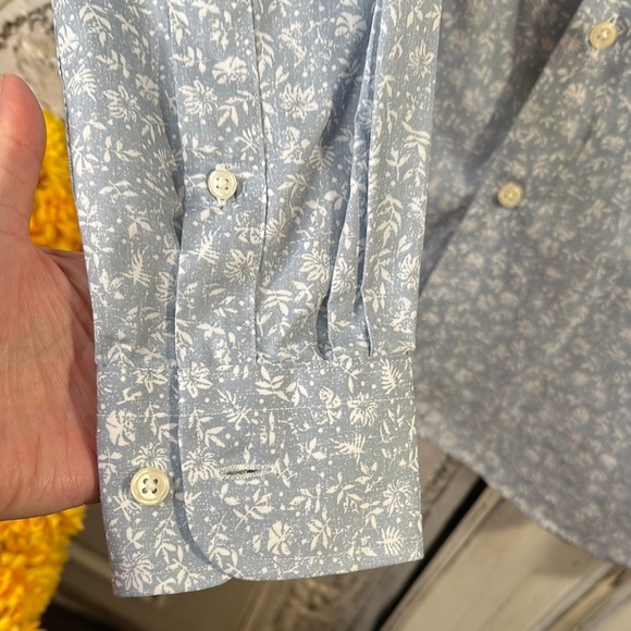 Men's Joseph Abboud Modern Fit Blue Floral Long Sleeve Button Down Shirt - Picture 5 of 11